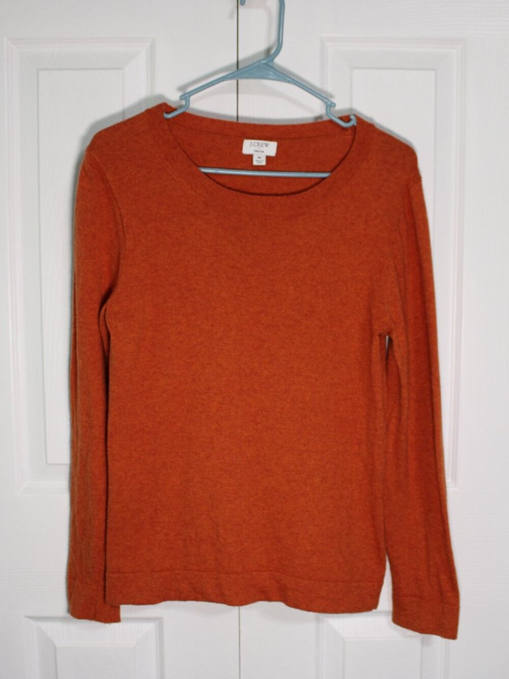 J. Crew Teddie Rest Orange Long Sleeve Crewneck Cotton/Wool Blend Shirt